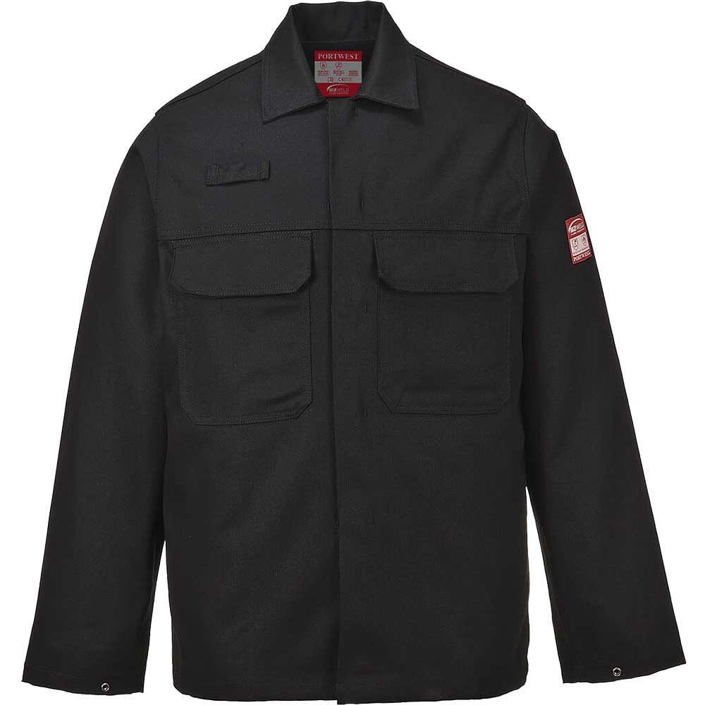 BizWeld Mens Flame Resistant Jacket Black S - Image 1
