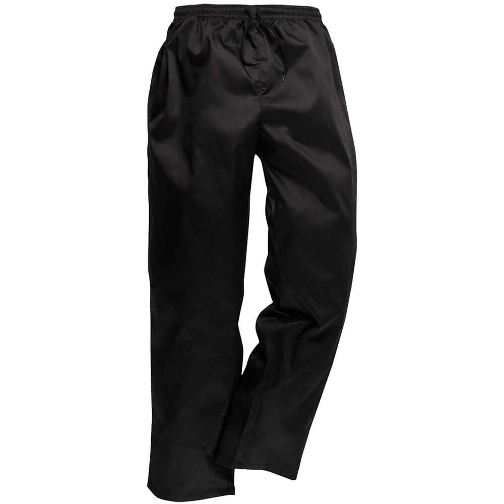Portwest C070 Drawstring Chef Trousers Black L 31" - Image 1