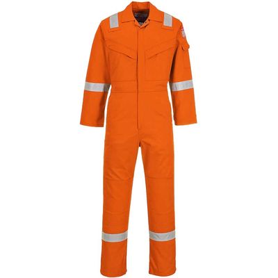 BizFlame Mens Aberdeen Flame Resistant Antistatic Coverall Orange S 32"