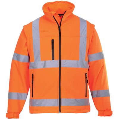 Portwest 2 in 1 Waterproof Hi Vis Softshell Jacket Orange XL