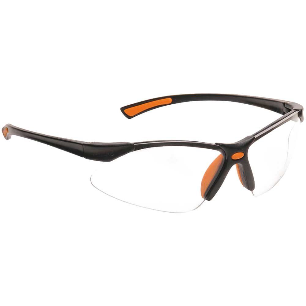 Portwest Bold Pro Safety Glasses Orange Clear - Image 1