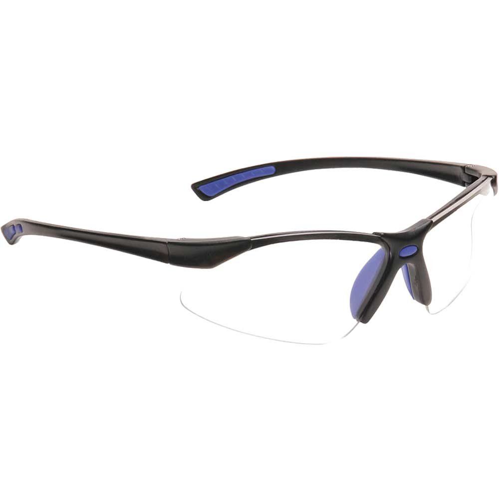 Portwest Bold Pro Safety Glasses Blue Clear - Image 1