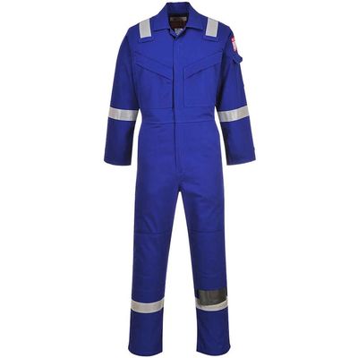 BizFlame Mens Aberdeen Flame Resistant Antistatic Coverall Royal Blue L 32"