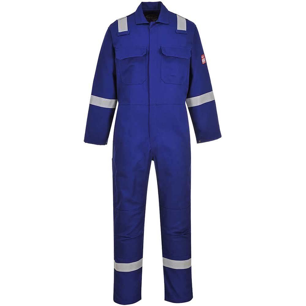 BizWeld Mens Iona Flame Resistant Coverall Royal Blue L 32" - Image 1