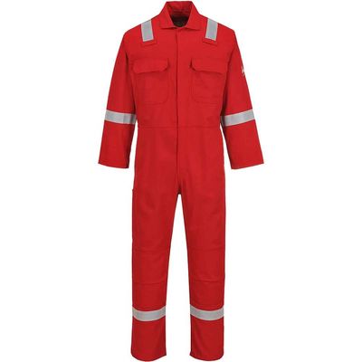 BizWeld Mens Iona Flame Resistant Coverall Red 2XL 32"