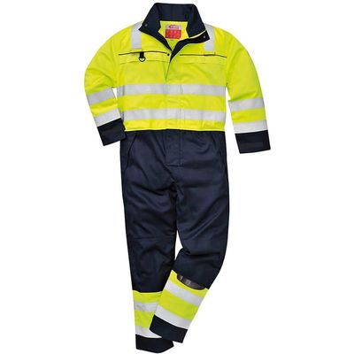 BizFlame Hi Vis Multi-Norm Flame Resistant Coverall Yellow / Navy M