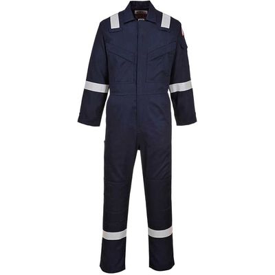 BizFlame Mens Flame Resistant Lightweight Antistatic Coverall Navy Blue M 32"