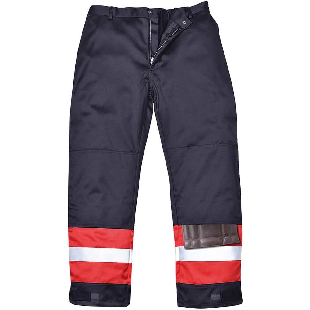 BizFlame Mens Flame Resistant Plus Trousers Navy Blue S 32" - Image 1