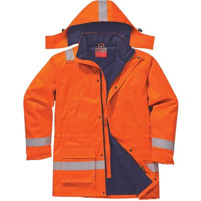 BizFlame Mens Flame Resistant Antistatic Winter Jacket Orange XL