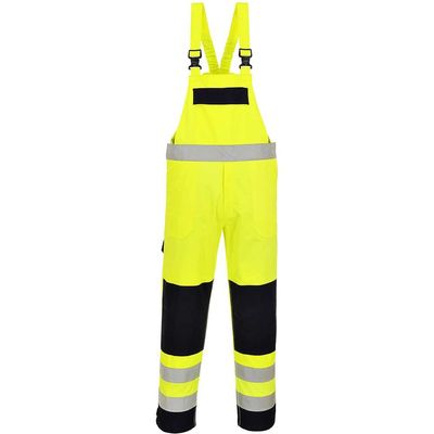 BizFlame Hi Vis Multi-Norm Flame Resistant Bib and Brace Yellow / Navy 2XL