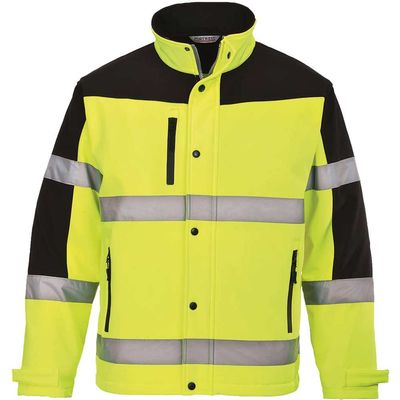 PW2 Hi Vis Two Tone Softshell Jacket Yellow M