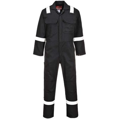 BizWeld Mens Iona Flame Resistant Coverall Black L 32"