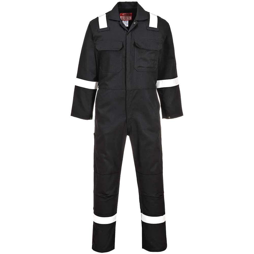 BizWeld Mens Iona Flame Resistant Coverall Black M 32" - Image 1