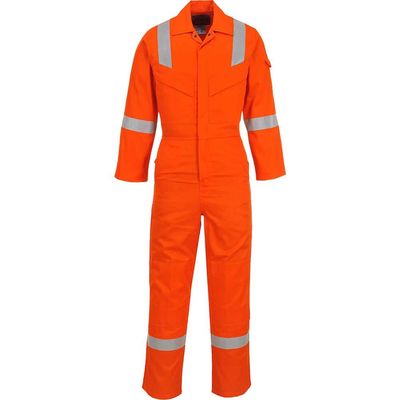 BizFlame Mens Flame Resistant Super Lightweight Antistatic Coverall Orange XS 32"