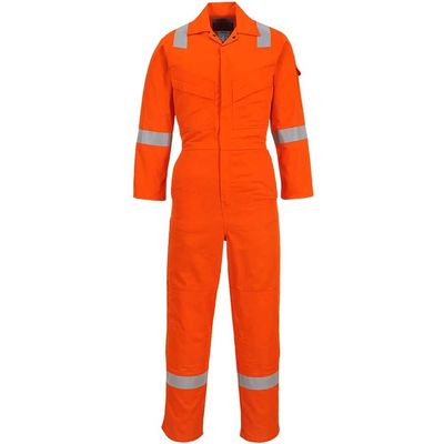 BizFlame Mens Flame Resistant Lightweight Antistatic Coverall Orange XS 32"