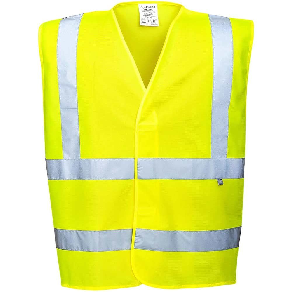 BizFlame Hi Vis Flame Resistant Anti Static Vest Yellow 2XL / 3XL - Image 1