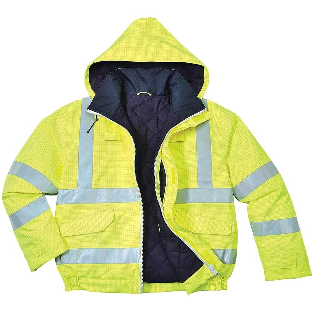 BizFlame Hi Vis Flame Resistant Rain Bomber Jacket Yellow 4XL - Image 1
