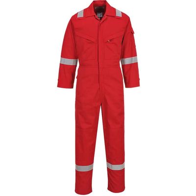 BizFlame Mens Flame Resistant Lightweight Antistatic Coverall Red 2XL 32"