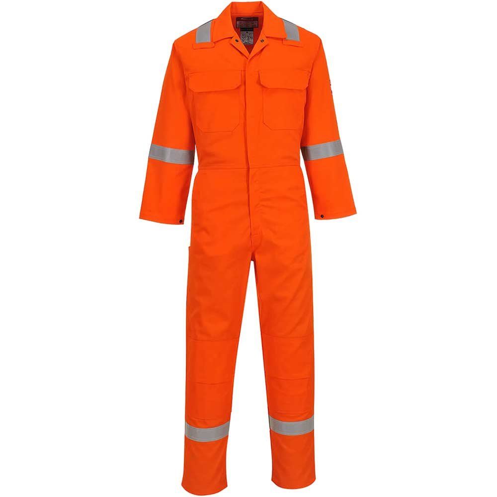 BizWeld Mens Iona Flame Resistant Coverall Orange 5XL 32" - Image 1