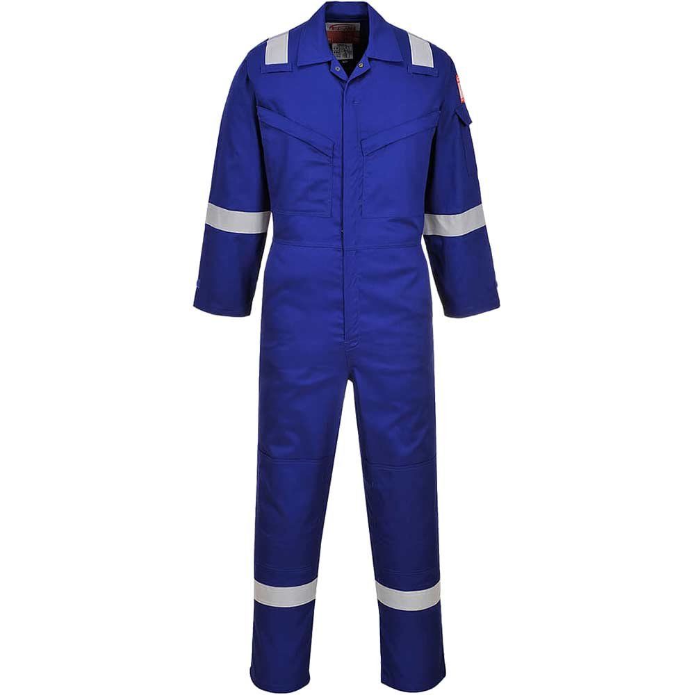 BizFlame Mens Flame Resistant Super Lightweight Antistatic Coverall Royal Blue 3XL 32" - Image 1