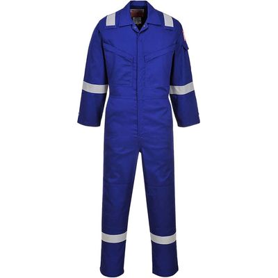 BizFlame Mens Flame Resistant Super Lightweight Antistatic Coverall Royal Blue 3XL 32"