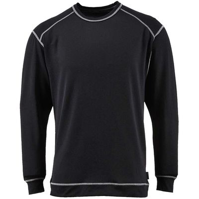 Portwest Base Pro Mens Antibacterial Long Sleeve Baselayer Top Black 2XL