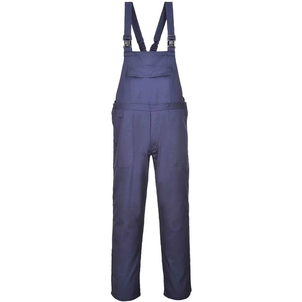 BizFlame Mens Pro Flame Resistant Bib and Brace Navy XL - Image 1