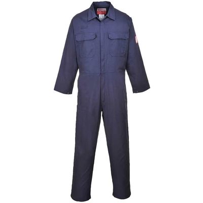 BizFlame Mens Pro Flame Resistant Coverall Navy M