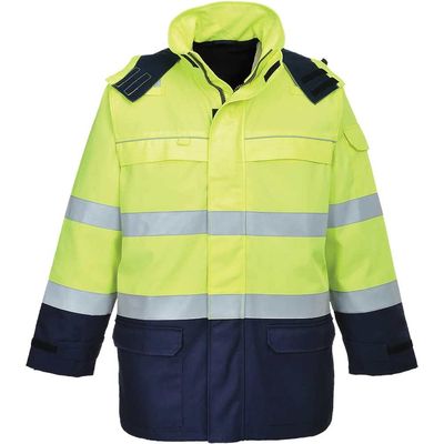BizFlame Hi Vis Flame Resistant Multi Arc Jacket Yellow / Navy L