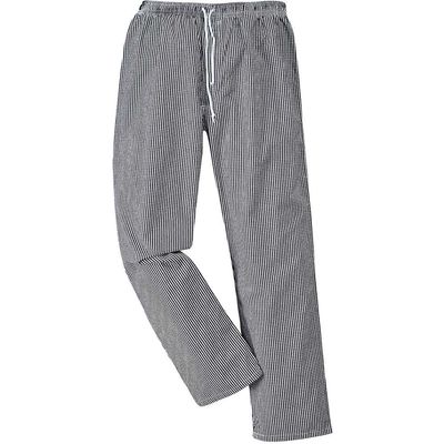 Portwest C079 Bromley Chef Trousers Black / White S 31"