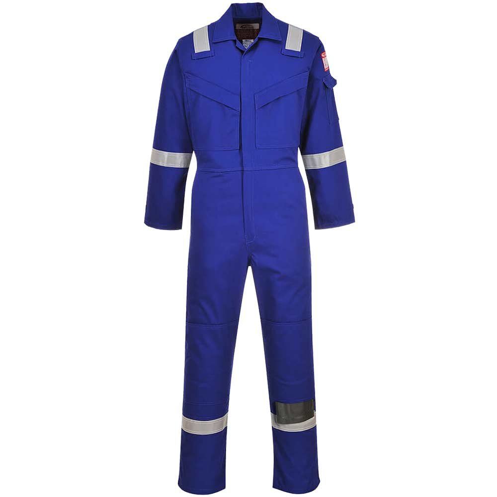 BizFlame Mens Aberdeen Flame Resistant Antistatic Coverall Royal Blue 4XL 32" - Image 1