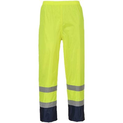 Classic Hi Vis Contrast Rain Trousers Yellow / Navy L