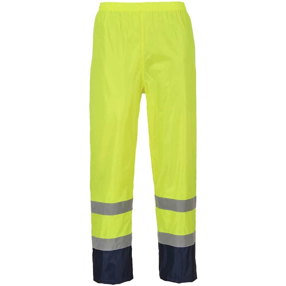 Classic Hi Vis Contrast Rain Trousers Yellow / Navy S - Image 1
