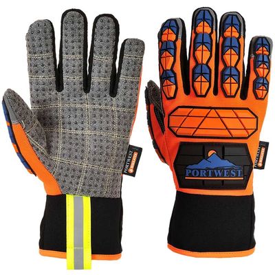Portwest Aqua Seal Pro Waterproof Impact Resistant Gloves Orange / Blue XL Pack of 1