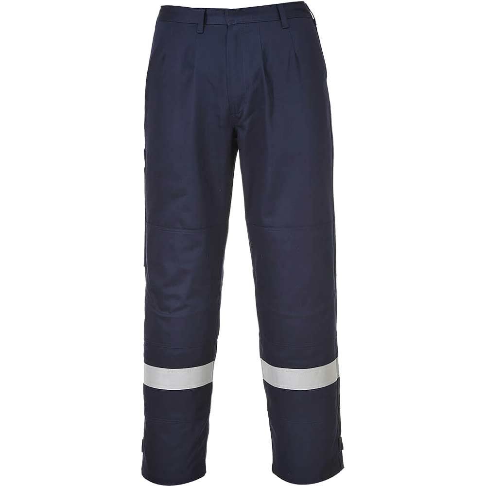 BizFlame Plus Mens Flame Resistant Trousers Navy Blue M 32" - Image 1