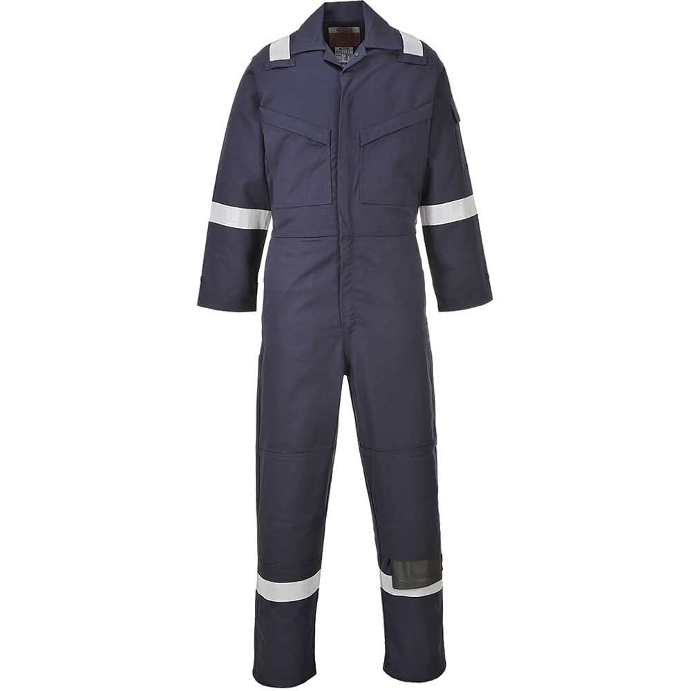 BizFlame Mens Aberdeen Flame Resistant Coverall Navy Blue 50" 32" - Image 1