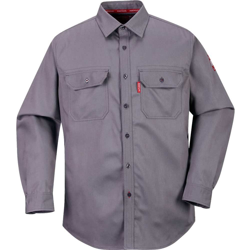 BizFlame Mens Flame Resistant Work Shirt Grey 3XL - Image 1