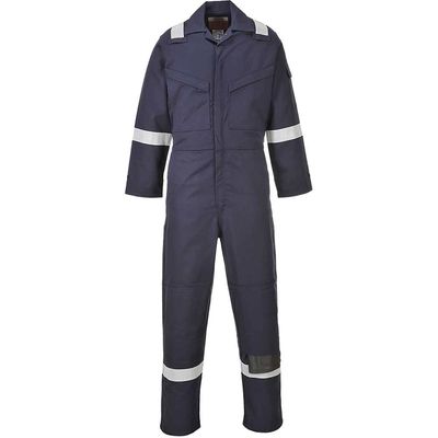 BizFlame Mens Aberdeen Flame Resistant Coverall Navy Blue 41" 32"