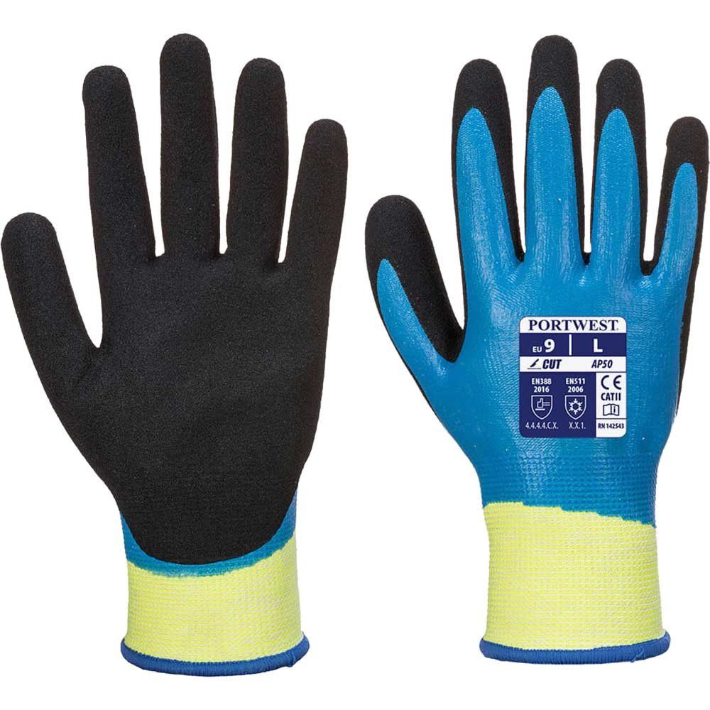 Portwest Aqua Cut Pro Cut Resistant Nitrile Gloves Blue / Black S Pack of 1 - Image 1
