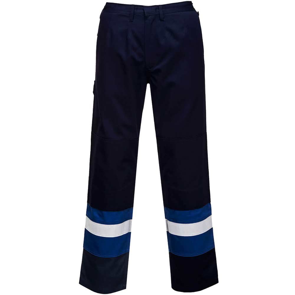 BizFlame Mens Flame Resistant Plus Trousers Navy / Royal L 32" - Image 1
