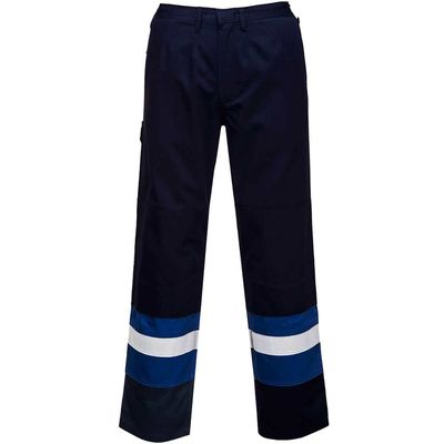 BizFlame Mens Flame Resistant Plus Trousers Navy / Royal XL 32"