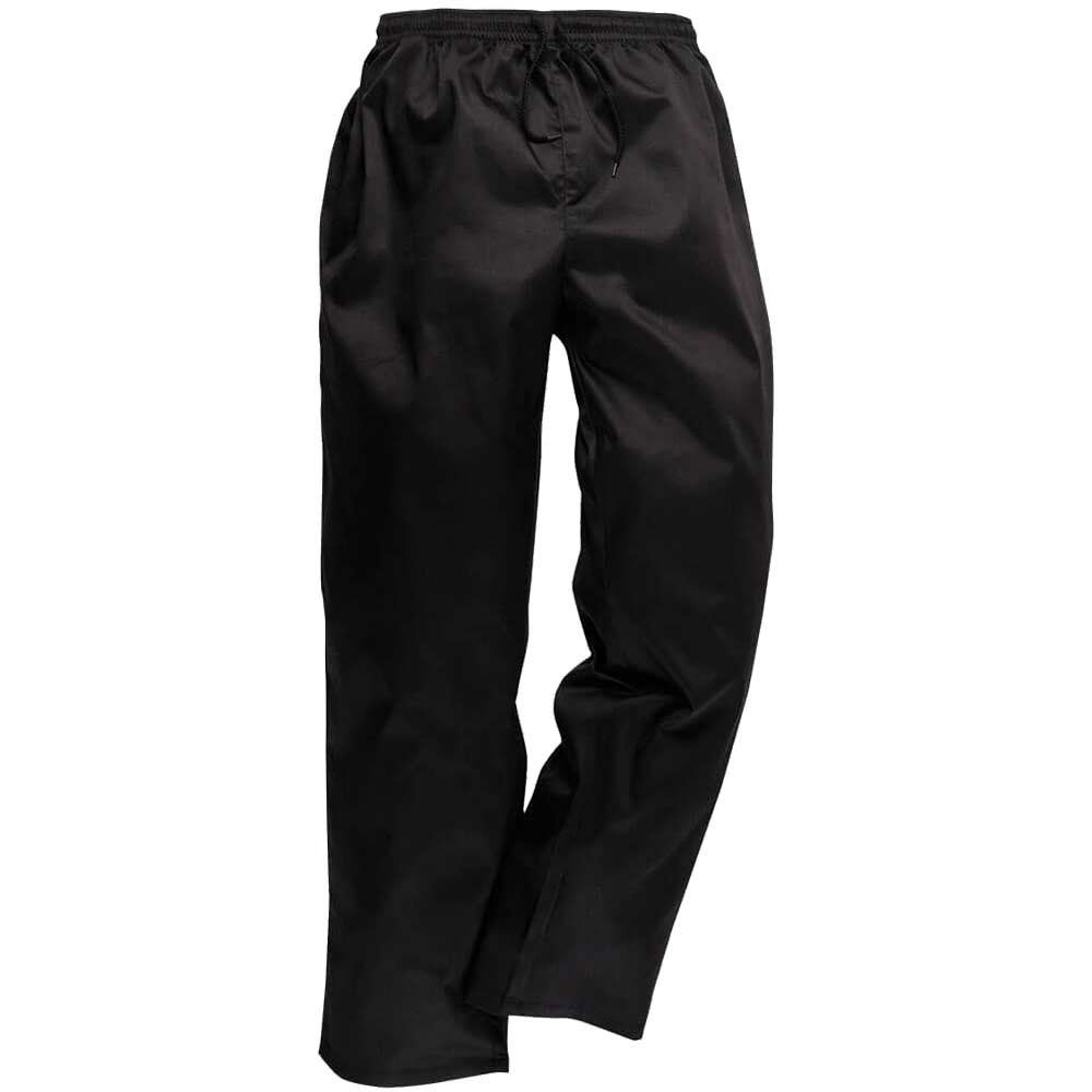 Portwest C070 Drawstring Chef Trousers Black XS 33" - Image 1