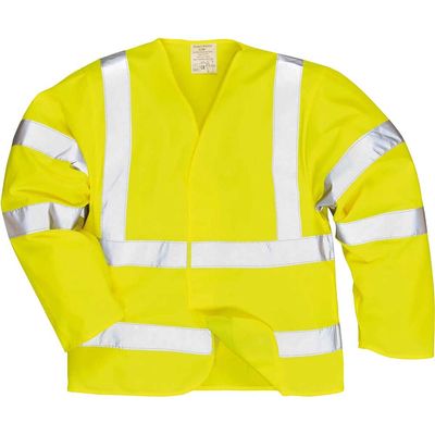 BizFlame Class 3 Hi Vis Anti Static Flame Resistant Jacket Yellow L / XL