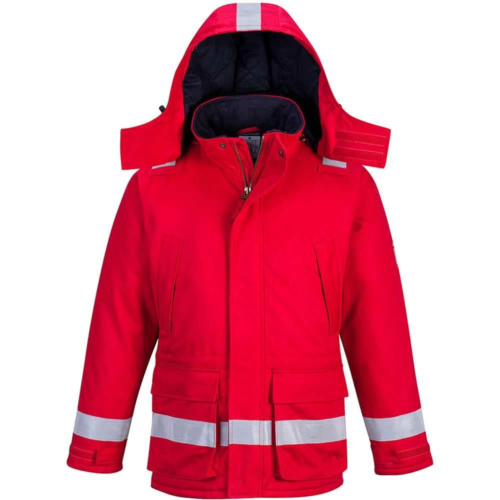BizFlame Mens Flame Resistant Antistatic Winter Jacket Red 2XL - Image 1