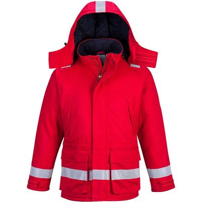 BizFlame Mens Flame Resistant Antistatic Winter Jacket Red 3XL