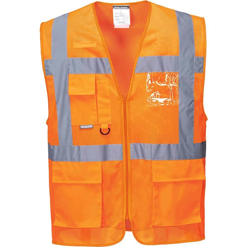 Portwest Athens Hi Vis MeshAir Executive Vest Orange 2XL - Image 1