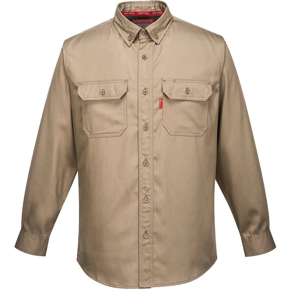 BizFlame 88/12 Flame Resistant Shirt Khaki 2XL - Image 1