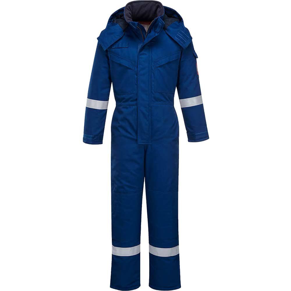 BizFlame Mens Flame Resistant Antistatic Winter Overall Royal Blue L 32" - Image 1