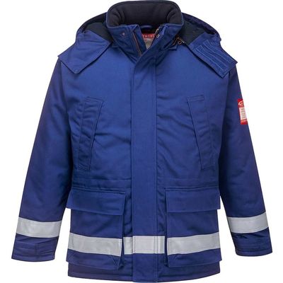 BizFlame Mens Flame Resistant Antistatic Winter Jacket Royal Blue M