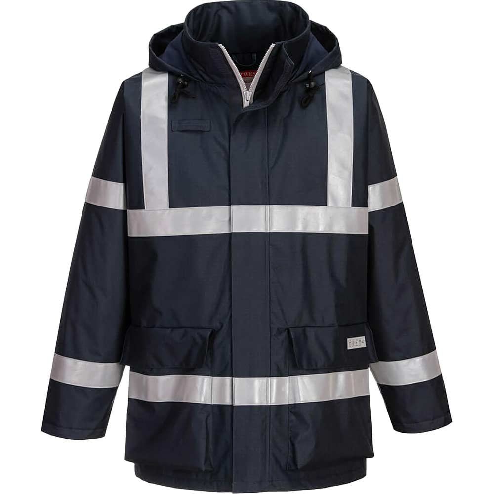 BizFlame Rain Anti Static Flame Resistant Jacket Navy L - Image 1